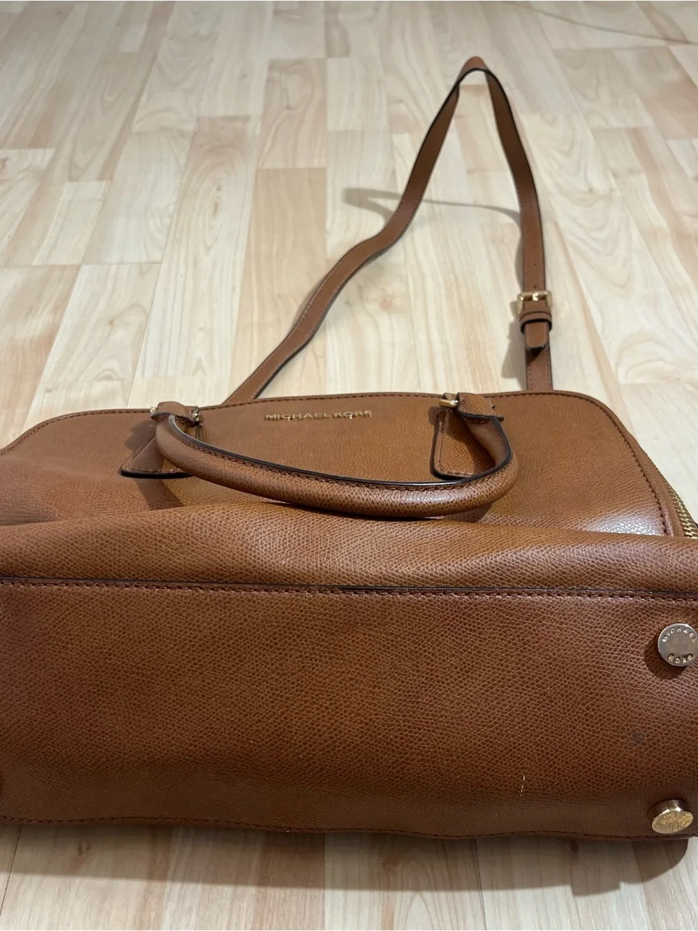 MICHAEL KORS REESE LUGGAGE BROWN SAFFIANO LEATHER,MD SATCHEL,CROSSBODY,BAG